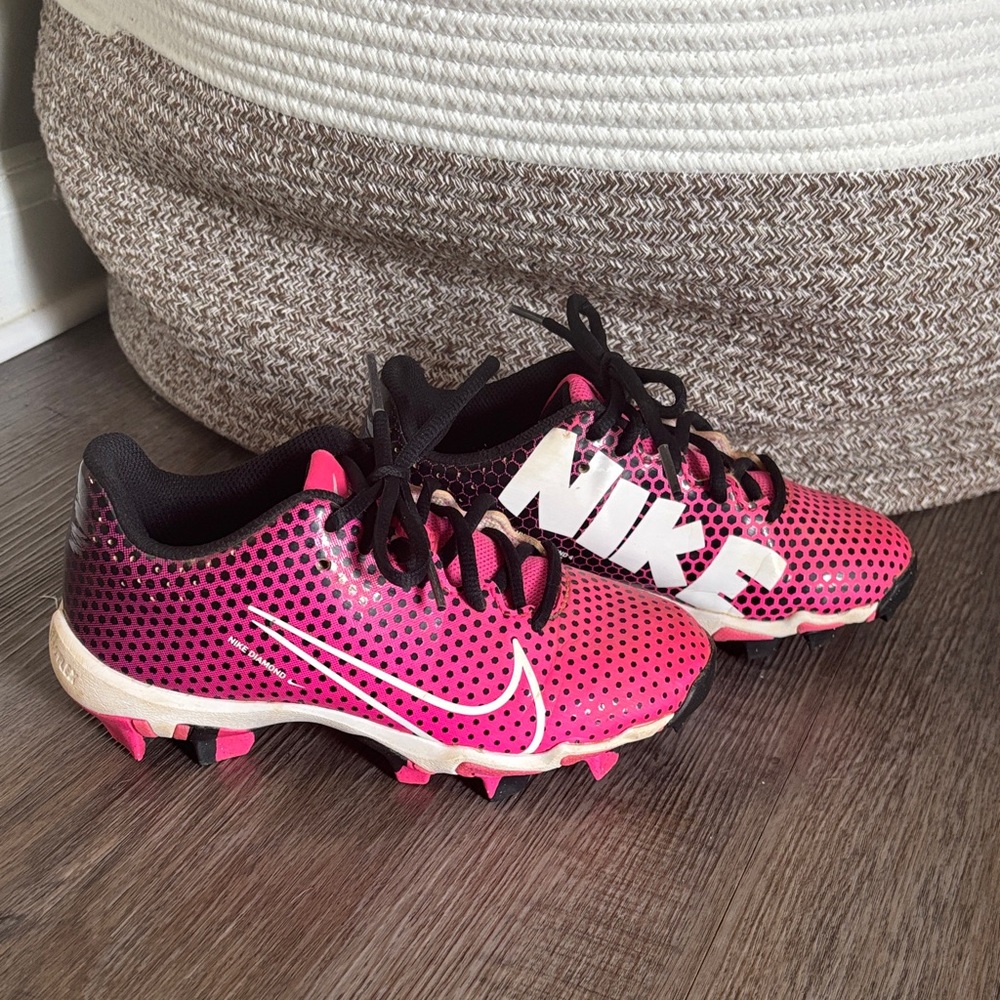 Nike Pink and Black Softball Cleats